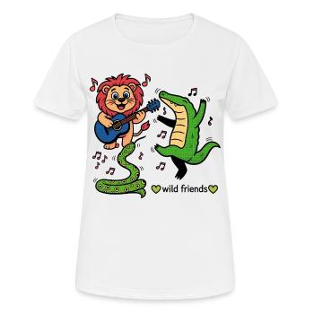 Animal friends make music - Women's Breathable T-Shirt - white - Front - AI Model Female 172 dark (172cm)