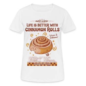 Breakfast Life Is Better With Cinnamon Rolls - Women's Breathable T-Shirt - white - Front - AI Model Female 172 dark (172cm)