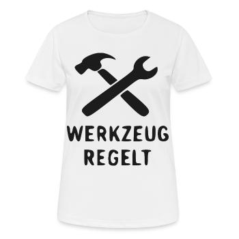 Werkzeug Regelt Design - Frauen T-Shirt atmungsaktiv - Weiß - Vorne - AI Model Female 172 dark (172cm)