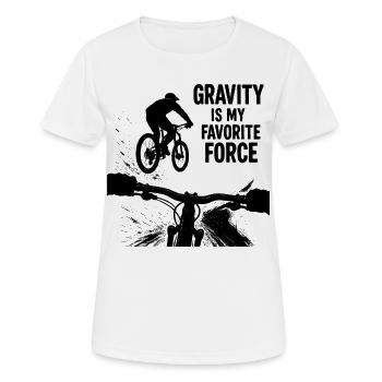Gravity Is My Favorite Force MTB POV Design - Women's Breathable T-Shirt - white - Front - AI Model Female 172 dark (172cm)