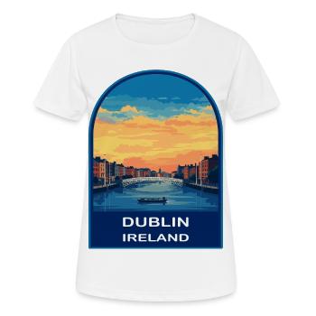 Dublin Ireland Hapenny Bridge Retro Sunset Abzeichen - Frauen T-Shirt atmungsaktiv - Weiß - Vorne - AI Model Female 172 dark (172cm)