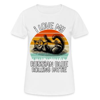 Lustige Russisch Blaukatze - Frauen T-Shirt atmungsaktiv - Weiß - Vorne - AI Model Female 172 dark (172cm)