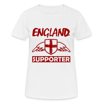Supporter du Wing-Shield anglais - T-shirt respirant Femme - blanc - Devant - AI Model Female 172 dark (172cm)