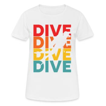 Plongée de plongée - T-shirt respirant Femme - blanc - Devant - AI Model Female 172 dark (172cm)