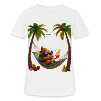 Des crottes dans un hamac tropical - T-shirt respirant Femme - blanc - Devant - AI Model Female 172 dark (172cm)