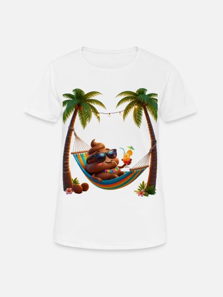 Poop in a Tropical Hammock - Women's Breathable T-Shirt - white