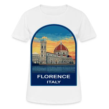 Florence Italy Cathedral Retro Sunset Travel Badge - Women's Breathable T-Shirt - white - Front - AI Model Female 172 dark (172cm)