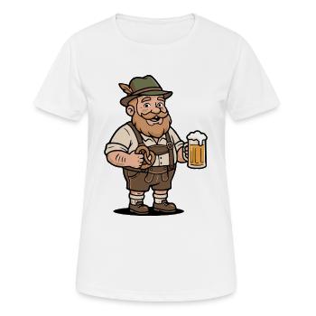 Bayern Lederhose Bier mit Brezel - Frauen T-Shirt atmungsaktiv - Weiß - Vorne - AI Model Female 172 dark (172cm)