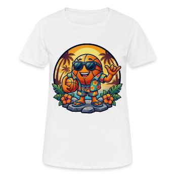 Basketballer im Hawaii-Look - Frauen T-Shirt atmungsaktiv - Weiß - Vorne - AI Model Female 172 dark (172cm)
