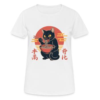 Ramen Cat - Art japonais - T-shirt respirant Femme - blanc - Devant - AI Model Female 172 dark (172cm)