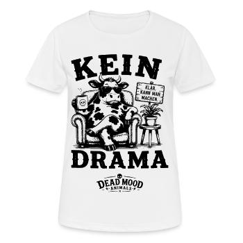 Kein Drama Lustige Kuh Dead Mood Animals - Frauen T-Shirt atmungsaktiv - Weiß - Vorne - AI Model Female 172 dark (172cm)