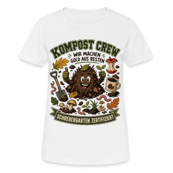 Kompost Crew Schrebergarten Humor Geschenk - Frauen T-Shirt atmungsaktiv - Weiß - Vorne - AI Model Female 172 dark (172cm)