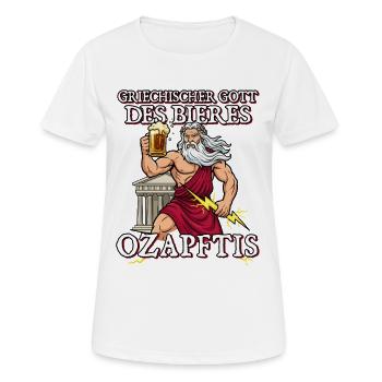 Griechischer Gott des Bieres Ozapftis Sauftour - Frauen T-Shirt atmungsaktiv - Weiß - Vorne - AI Model Female 172 dark (172cm)