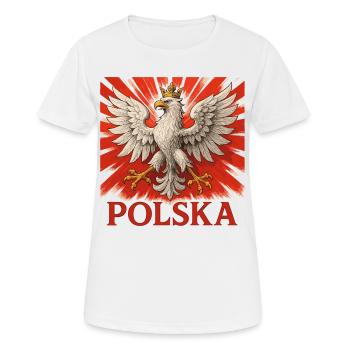 Polska Adler Design – Stolz & Tradition Polen - Frauen T-Shirt atmungsaktiv - Weiß - Vorne - AI Model Female 172 dark (172cm)