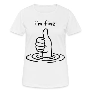 Je vais bien - Pouce levé - Pouce levé - T-shirt respirant Femme - blanc - Devant - AI Model Female 172 dark (172cm)