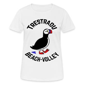 Puffin pattern Perros-Guirec beach volleyball club - Women's Breathable T-Shirt - white - Front - AI Model Female 172 dark (172cm)
