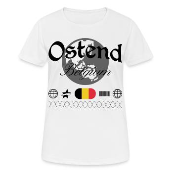 Ostend Belgium Streetwear Travel Souvenir - Women's Breathable T-Shirt - white - Front - AI Model Female 172 dark (172cm)