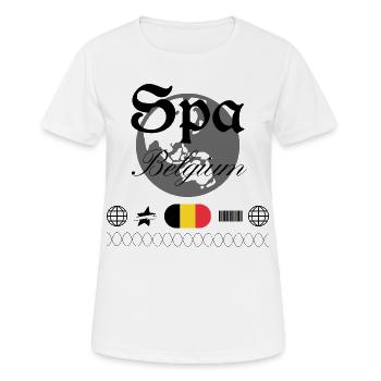 Spa Belgien Streetwear Reise Souvenir Vintage - Frauen T-Shirt atmungsaktiv - Weiß - Vorne - AI Model Female 172 dark (172cm)