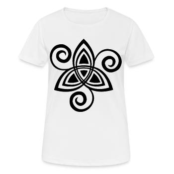 Celtic Flower (Black) - Women's Breathable T-Shirt - white - Front - AI Model Female 172 dark (172cm)