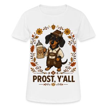Teckel en Lederhosen Santé à tous - T-shirt respirant Femme - blanc - Devant - AI Model Female 172 dark (172cm)