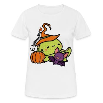 Halloween Dino with Pumpkin and Bat - Women's Breathable T-Shirt - white - Front - AI Model Female 172 dark (172cm)