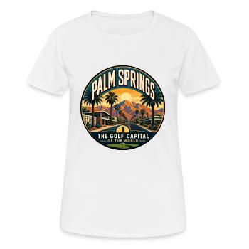Palm Springs Golf Capital Vintage-Emblem - Frauen T-Shirt atmungsaktiv - Weiß - Vorne - AI Model Female 172 dark (172cm)