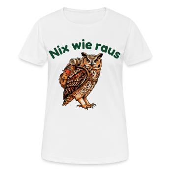 Hibou avec sac à dos - T-shirt respirant Femme - blanc - Devant - AI Model Female 172 dark (172cm)