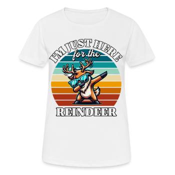 Expressions drôles sur les rennes - T-shirt respirant Femme - blanc - Devant - AI Model Female 172 dark (172cm)