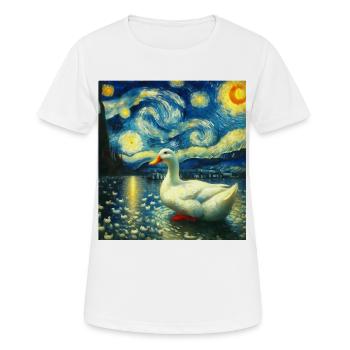 Nuit étoilée du canard laqué de Pékin - T-shirt respirant Femme - blanc - Devant - AI Model Female 172 dark (172cm)