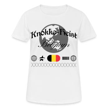 Knokke-Heist Belgien Streetwear Souvenir - Frauen T-Shirt atmungsaktiv - Weiß - Vorne - AI Model Female 172 dark (172cm)