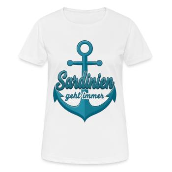 Sardinien geht immer Schiff Anker Sardinia Italien - Frauen T-Shirt atmungsaktiv - Weiß - Vorne - AI Model Female 172 dark (172cm)