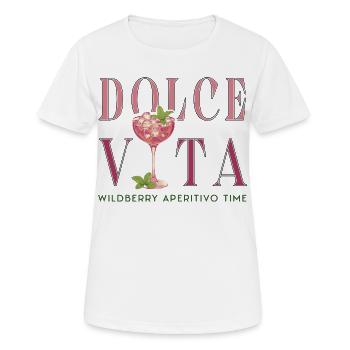 Graphismes Dolce Vita Aperitivo - T-shirt respirant Femme - blanc - Devant - AI Model Female 172 dark (172cm)