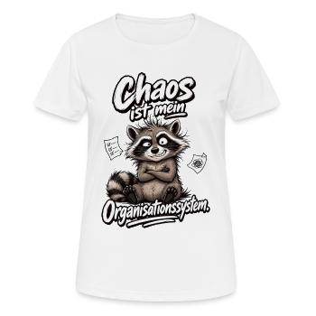 Chaos Organisationssystem Waschbär Shirt - Frauen T-Shirt atmungsaktiv - Weiß - Vorne - AI Model Female 172 dark (172cm)
