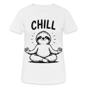 Chill-Sloth Zen Motiv - Frauen T-Shirt atmungsaktiv - Weiß - Vorne - AI Model Female 172 dark (172cm)