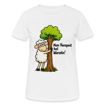 Wurzeltherapie Lamm - Frauen T-Shirt atmungsaktiv - Weiß - Vorne - AI Model Female 172 dark (172cm)