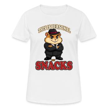 Das ist persönlich. Mein Snacks-Hamster-Gangster-Maskottchen - Frauen T-Shirt atmungsaktiv - Weiß - Vorne - AI Model Female 172 dark (172cm)