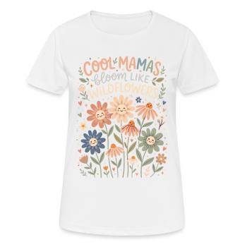 Les mamans fraîches fleurissent les fleurs sauvages - T-shirt respirant Femme - blanc - Devant - AI Model Female 172 dark (172cm)