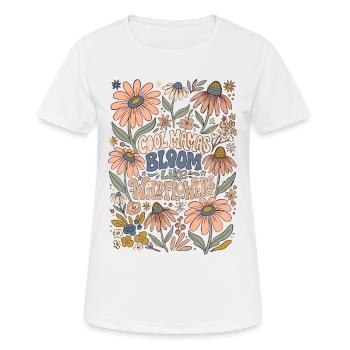 Cool Mom's Wildflowers Mom Saying - Women's Breathable T-Shirt - white - Front - AI Model Female 172 dark (172cm)