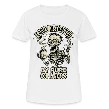 Facilement distrait par le chaos pur - T-shirt respirant Femme - blanc - Devant - AI Model Female 172 dark (172cm)