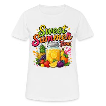 Sweet Summer Time T-Shirt Sommer Urlaub Gift Tee - Frauen T-Shirt atmungsaktiv - Weiß - Vorne - AI Model Female 172 dark (172cm)
