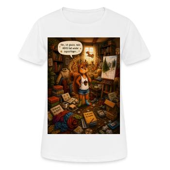 Hm, ich glaube, mein ADHS hat wieder zugeschlagen - Frauen T-Shirt atmungsaktiv - Weiß - Vorne - AI Model Female 172 dark (172cm)