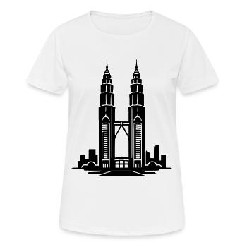 Petronas Towers, Kuala Lumpur, Malaysia - Women's Breathable T-Shirt - white - Front - AI Model Female 172 dark (172cm)