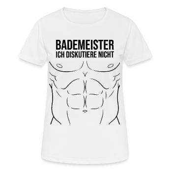 Bademeister - Ich Diskutiere Nicht! Spruch  - Frauen T-Shirt atmungsaktiv - Weiß - Vorne - AI Model Female 172 dark (172cm)