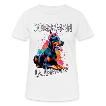 Le Chuchoteur de Doberman - T-shirt respirant Femme - blanc - Devant - AI Model Female 172 dark (172cm)