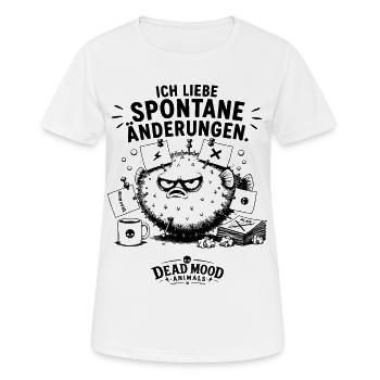 Lustiger Kugelfisch Büro Spruch | Sarkasmus - Frauen T-Shirt atmungsaktiv - Weiß - Vorne - AI Model Female 172 dark (172cm)