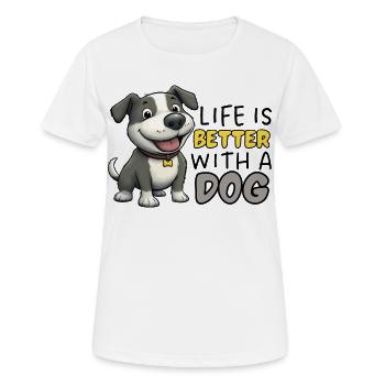 La vie est meilleure avec Staffy de dessins animés chiens - T-shirt respirant Femme - blanc - Devant - AI Model Female 172 dark (172cm)