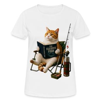 Chat pêcheur - T-shirt respirant Femme - blanc - Devant - AI Model Female 172 dark (172cm)