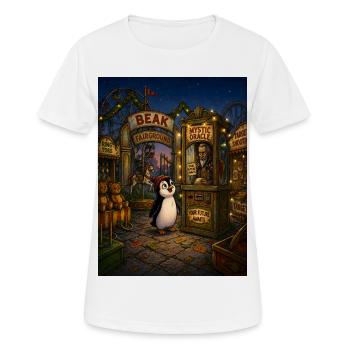 L’avenir de Beak l’attend – Pingouin de la Foire Mystique - T-shirt respirant Femme - blanc - Devant - AI Model Female 172 dark (172cm)
