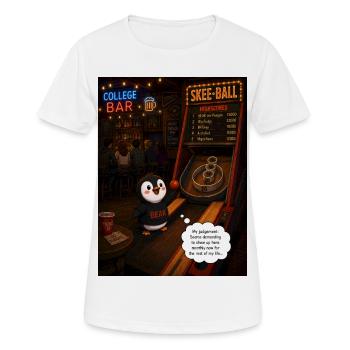 Beak contre Fudge U – Champion du barreau universitaire Penguin - T-shirt respirant Femme - blanc - Devant - AI Model Female 172 dark (172cm)