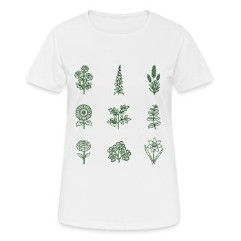 Gartenpflanzen Retro Pflanzen Hobbygärtnerin - Frauen T-Shirt atmungsaktiv - Weiß - Vorne - AI Model Female 172 dark (172cm)